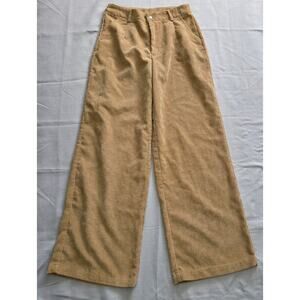 Shein High Waisted Tan Wide Leg Corduroy Pants Woman's Size M (28 x 29 1/2)
